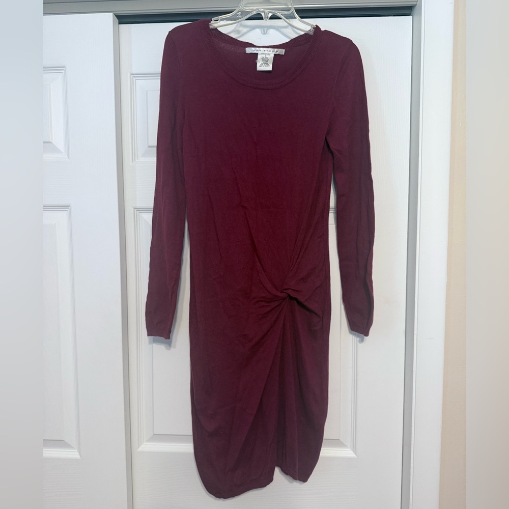 Max Studio Burgundy Long Sleeve Dress
